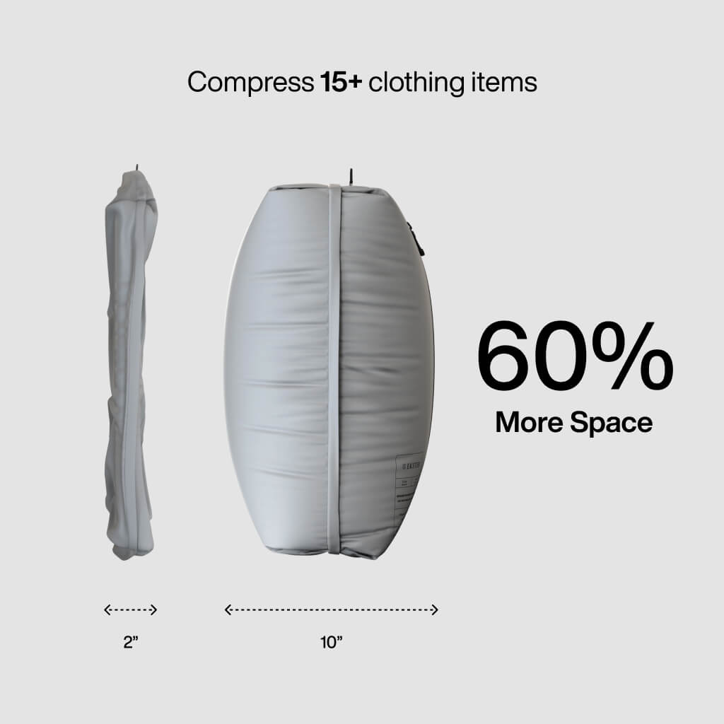 Aerless travel vacuum bag with rechargeable pump